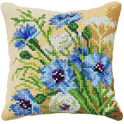 Orchidea borduurkussenpakket korenbloemen 99118 voorbedrukt