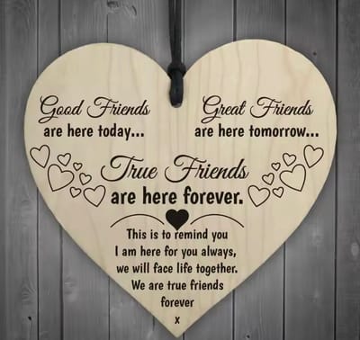 Akyol - Houten hartje-hanger - vriendschapshanger - friendship - vriendschap - cadeau voor vriendinnen - cadeau voor de beste vriend - cadeau voor vriendinnen - Decoratie - Hartje - Bedankje