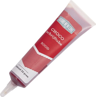 BrandNewCake® Choco Schrijftube 32gr - Rood - Taartdecoratie - Taartversiering
