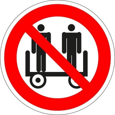 Meerijden personen verboden bord - kunststof 300 mm