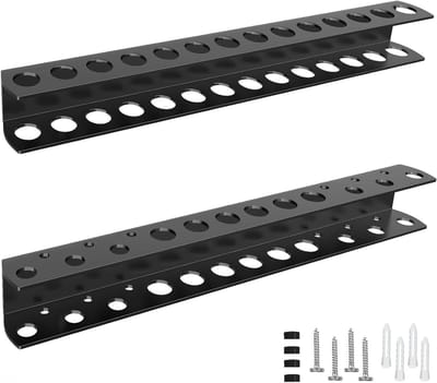 Toolhouder voor aan de muur - Schroevendraaier en tang organizer voor garage, werkplaats en werkbank - Set van 2