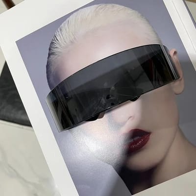 Futuristische Smalle Cycloop Vizier Bril Laser Bril UV Bescherming 400 Persoonlijkheid Spiegelende Lens Kostuum Bril Bril Mannen Brillen