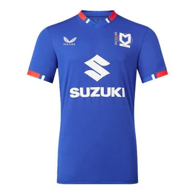 Castore MK Dons-voetbalshirt voor heren (Clematis Blauw)