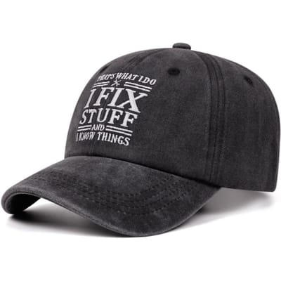 Ifix Stuff Letter Borduurwerk Gewassen Baseballpetten Dad Hat Dames Heren Buiten Hip-Hop Casual Eendenmutsen Klassieke Stijl Sport Golf H 54-61CM gray