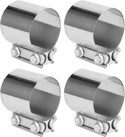 Set van 4 RVS-uitlaatklemmen 80 x 75mm - verbinding voor auto en motor