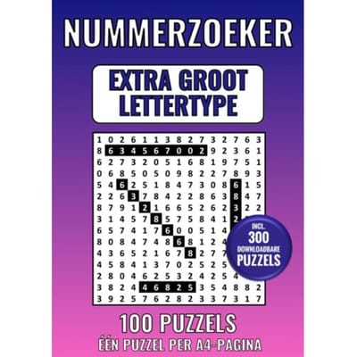 Nummerzoeker Extra Groot Lettertype - 100 Puzzels - Eén Puzzel Per A4-Pagina - Groot Lettertype Boeken