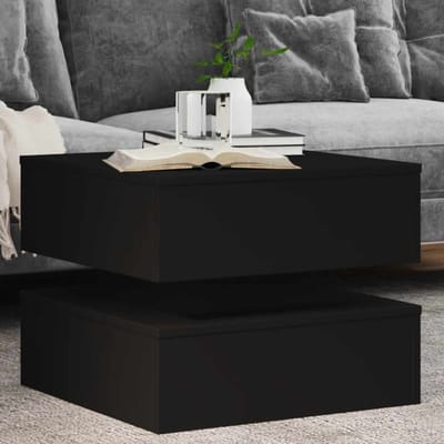 vidaXL - Salontafel - met - LED-verlichting - 50x50x40 - cm - zwart