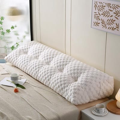 Hoofdbord Kussen - Leeskussen Bed - Comfortabel Ontspannen - Zijvakken Opbergruimte - 100 cm Breed - Wit