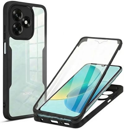 Hoesje geschikt voor HONOR X5c Plus - Techsuit ColorVerse 360 Case met Screenprotector - Zwart
