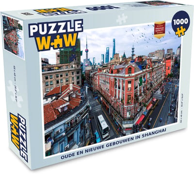 Puzzel Oude en nieuwe gebouwen in Shanghai - Legpuzzel - Puzzel 1000 stukjes volwassenen