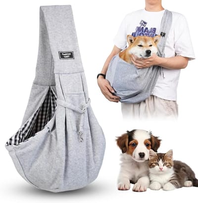 Hondendrager Schoudertas - Draagdoek Puppy - Wandelen Buiten - Ademend Scheurvast - Tot 15kg - Grijs