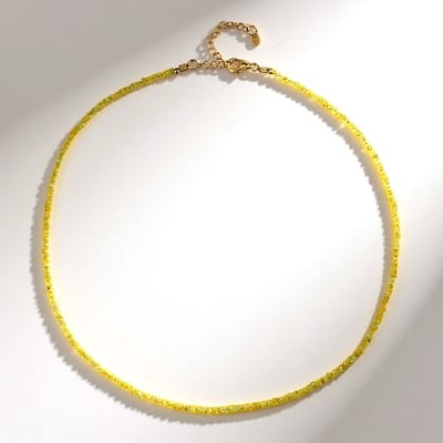 Cavill - Zilveren Halsketting - 925 Sterling Zilver Verguld - Gele Ceylon Saffier 31 3 ct - Verstelbaar Elegant Dames Sieraad