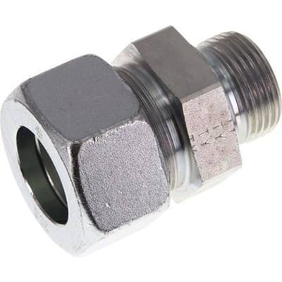G 1'' Buitendraad x 30S Verzinkt Stalen Rechte Snijring Koppeling 400 Bar DIN 2353 - FL2S-MC-EZ-100G-30-S