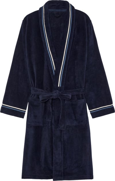 HOM Transat bathrobe - heren badjas - donkerblauw
