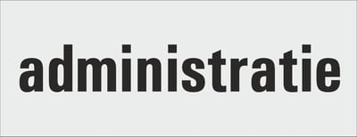 administratie deurbordje - deur - tekstbordje - zelfklevend - geanodiseerd aluminium - 130 x 50 mm. - dikte 0,5 mm. 5 jaar garantie