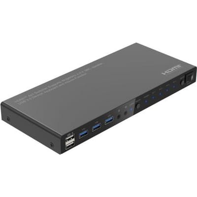 4K@60Hz HDMI KVM-switch, 4x1 4:4:4, USB 3.0