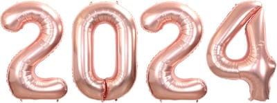 Folie Ballon Cijfer 2024 Oud En Nieuw Versiering Nieuw Jaar Feest Artikelen Happy New Year Decoratie Rose Goud - XL