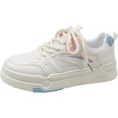 Schoenen met ronde neus, wit, dames, herfst ins trendy nieuw, comfortabel, casual, veelzijdig, ademend, schoenen met dikke zool 40 roze