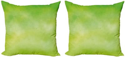ABAKUHAUS Limegroen Kussenhoezen – 2x60x60 cm – Dubbelzijdig bedrukt – Rits
