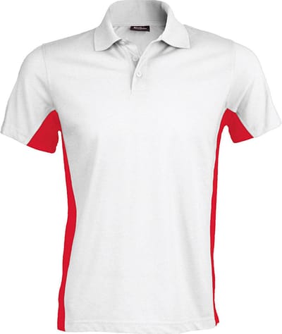Kariban Heren Poloshirt met korte mouwen (Dual Colour) (Wit/rood)