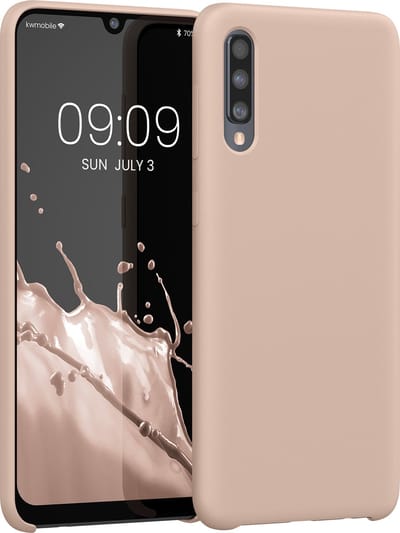 kwmobile telefoonhoesje geschikt voor Samsung Galaxy A50 - Hoesje met siliconen coating - Smartphone case in kokosmelk