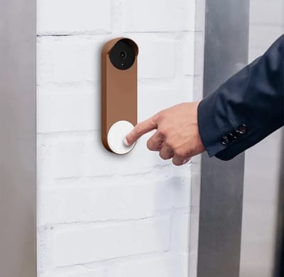 Beveiligingscamera Hoes - Bruin - Google nest video deurbel batterij - Google nest - beschermhoes - anti regen - helder zichtvideodeurbel beschermer - videodeurbel hoes- videodeurbel cover - videodeurbel bescherming -