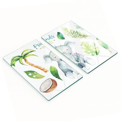 Geharde multifunctionele decoratieve glazen borden Vrienden 2x30x52 cm
