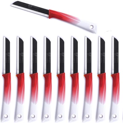 Solingen Schilmesje Duits Rvs Rood/Wit - 19,5 cm. met beschermhoes - 10 stuks