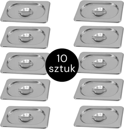 MEGA-M Gastronorm Deksel - GN 1/9 Set van 10 stuks - 176x108 mm - Roestvrij Staal