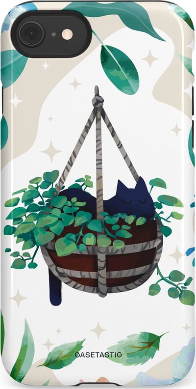 Casetastic Hoesje Geschikt voor Apple iPhone 7/8/SE - Stijlvolle Beschermende Duo-layer Case - Hangkat