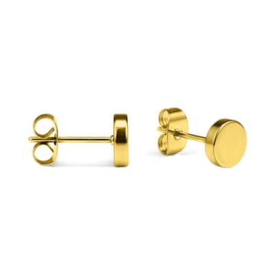 Aramat Jewels | Oorbellen | Goudkleurige Ronde Oorstekers RVS 5mm | | | |5mm | Staal | Kinderen, Volwassenen | Verkleurd niet