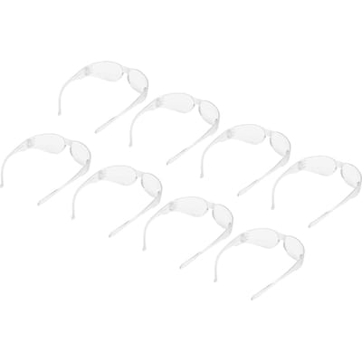 8 stuks Veiligheidsbril Anti-impact Stofdicht Oogbeschermer voor Rijden Houtbewerking Bouwwerkzaamheden white