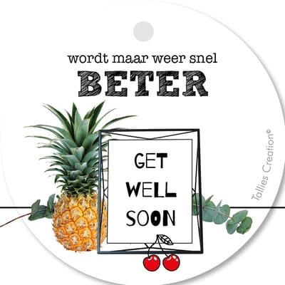 Tallies Cards - kadokaartjes  - bloemenkaartjes - Beter - Plant - set van 5 kaarten - beterschap - ziekte - 100% Duurzaam