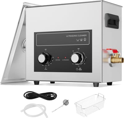 Ultrasoonreiniger - Ultrasone reinigingsmachine - 6 L - Verwarming - Timer - Mand - Digitale Bediening - 180 W