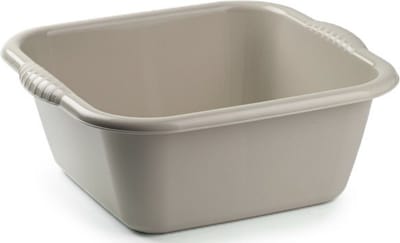 Plasticforte teiltje/afwasbak - vierkant - kunststof - 15 liter - 41 x 39 x 16 cm - Taupe - Schoonmaken