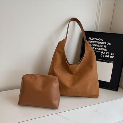 Grote Capaciteit Tote Bag Nieuwe Koreaanse Stijl High-end en Eenvoudige Moeder-kind Schoudertas, Zachte Leren Tas gray