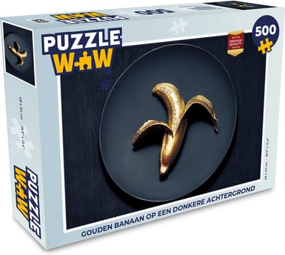 Puzzel Gouden banaan op een donkere achtergrond - Legpuzzel - Puzzel 500 stukjes