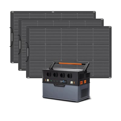 ALLPOWERS Zonnegeneratorset 1500W (S1500 + SF100 100W flexibel zonnepaneel) - S1500+ 3PCS SF100 Zonnepaneel 100W