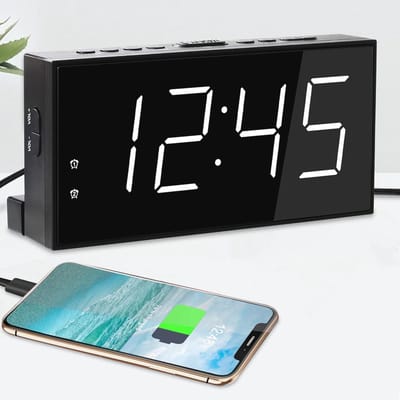 Digitale Wekker met Snooze, Dubbele Alarmfunctie, Instelbare Helderheid en USB-Oplaadpoort