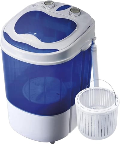 REN® Camping Wasmachine - Mini Wasmachine - Wasmachines - Capaciteit van Kleding 3 kg - Laag Water- en Energieverbruik - Wit - 36cm x 37cm x 53cm; 5 kg