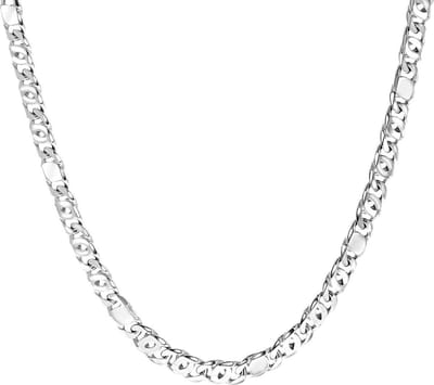 Lucardi Heren Ketting gourmetschakel - Echt Zilver - Ketting - Vaderdag Cadeautje - 60 cm - Zilverkleurig