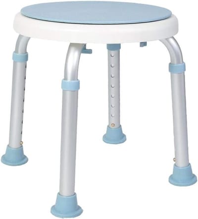Douchekruk - Badkamerstoel - Veilig Douchen - 360 Graden Draaibaar - 36-51 cm - Wit Blauw