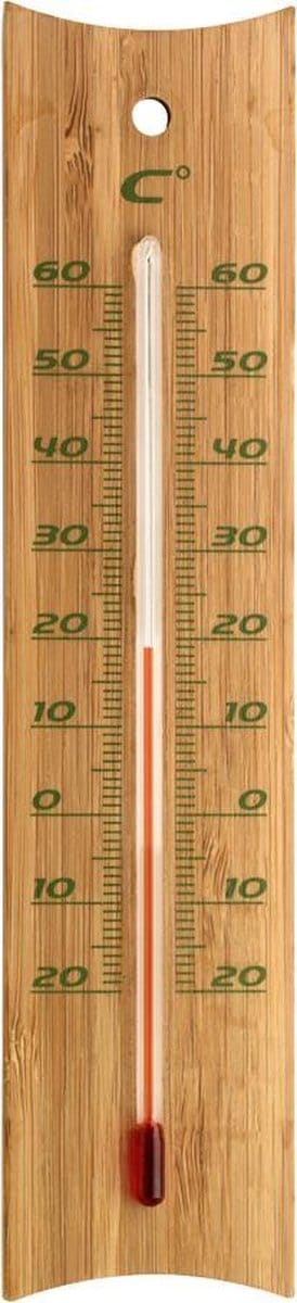 Thermometer Bamboe - 20 cm - Binnen / Buiten - Celsius - buitenthemometers