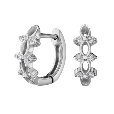 Traveller Oorringen - Oorbellen Dames - Zilverkleurig - Zirconia - Ø 14mm - Edelstaal - Oorstekers - 166355