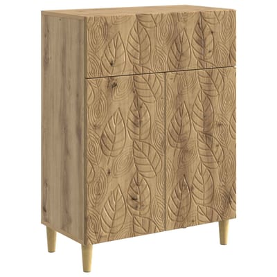 vidaXL - Dressoir - Artisanaal - eiken - 66 - x - 34,5 - x - 90 - cm - Bewerkt - hout