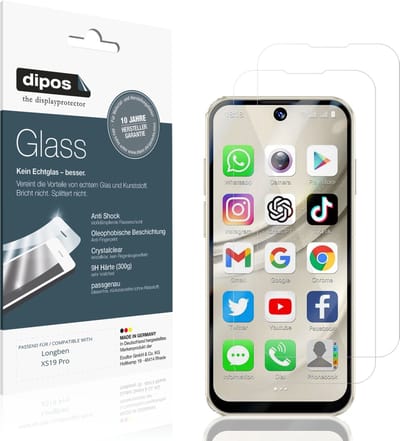 dipos – 2x Pantserfolie geschikt voor Longben XS19 Pro | 9H Screenprotector