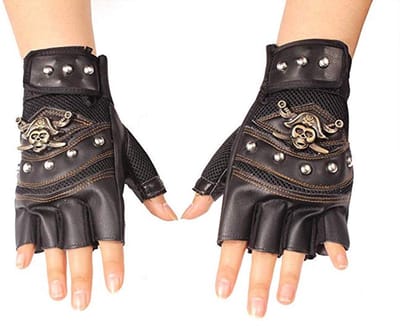 Dailygoody - Vingerloze handschoenen - Imitatieleer - Antislip - Zwart - Voor outdoor en motorrijden - Eén maat - Comfortabel en stijlvol