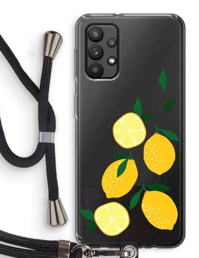 Case Company® - Hoesje met koord geschikt voor Samsung Galaxy A32 4G hoesje met Koord - You're my lemon - Telefoonhoesje met Zwart Koord - Bescherming aan alle Kanten en Over de Schermrand