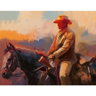 5D bricolage carré/rond diamant point de croix  cowboy  broderie eau diamant mosaïque décoration de la maison cadeau Full Round (20X30CM)