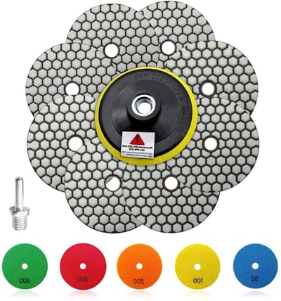 Diamant Polijstpads - Schuurschijven Set - Droog Polijsten Steen - Flexibel en Duurzaam - 100 mm 8 Stuks - Niet gespecificeerd